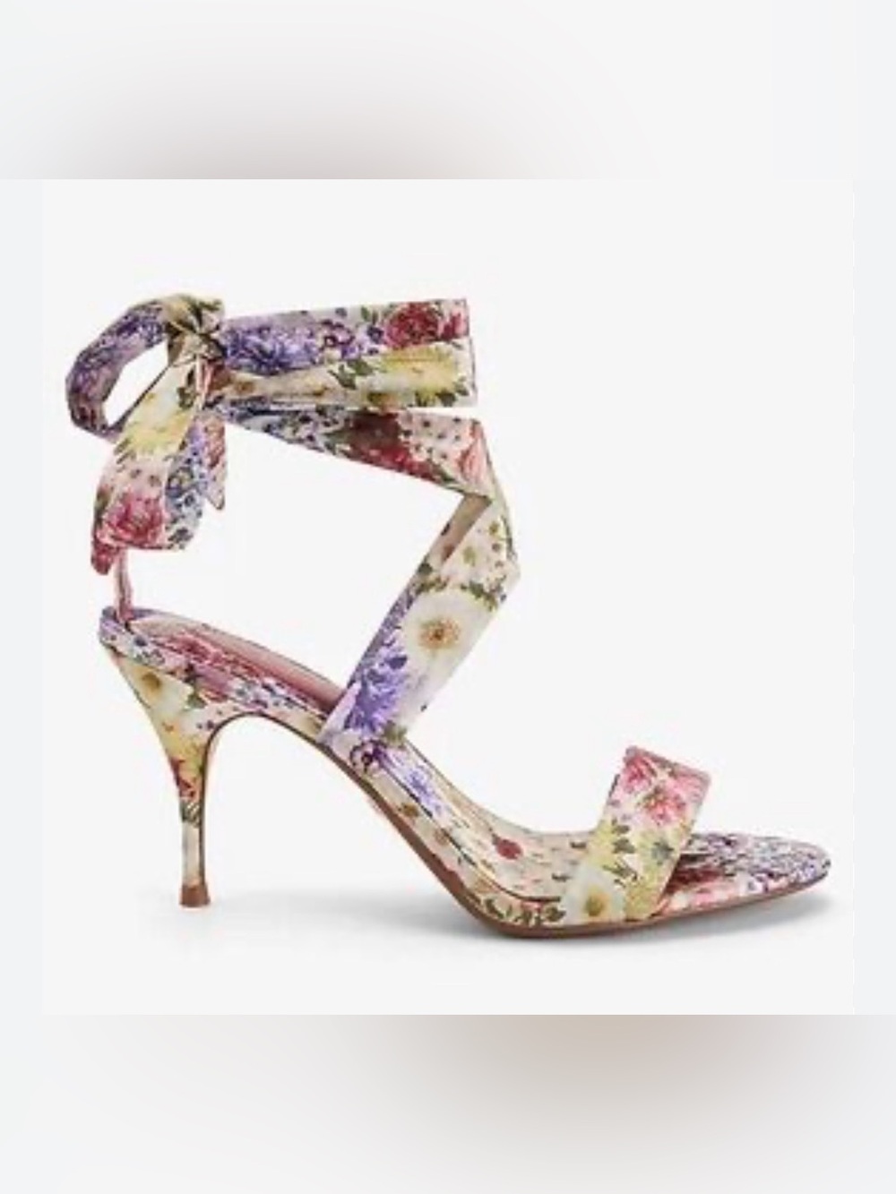 NWT Express Floral Lace-Up Heels Size 9 | Garden Party Strappy Stiletto Sandals